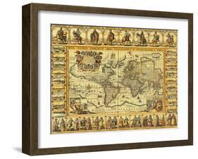 World Map 1626-Science Source-Framed Giclee Print
