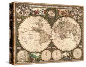 World Map, 1660-null-Stretched Canvas