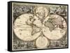 World Map, 1690-Science Source-Framed Stretched Canvas
