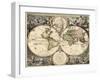 World Map, 1690-Science Source-Framed Giclee Print