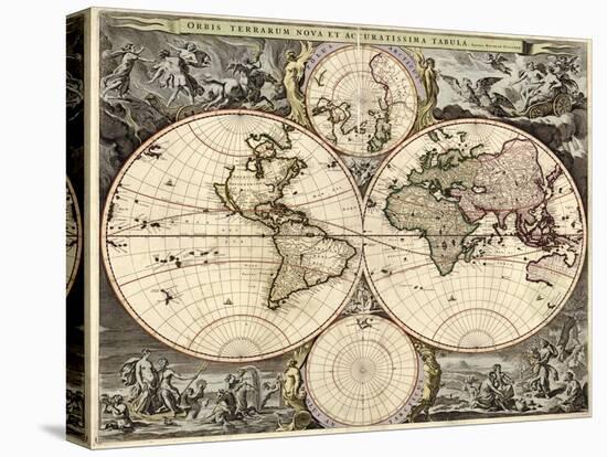 World Map, 1690-Science Source-Stretched Canvas