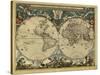 World Map, 17th Century-Science Source-Stretched Canvas