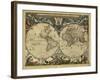 World Map, 17th Century-Science Source-Framed Giclee Print