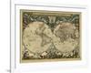 World Map, 17th Century-Science Source-Framed Giclee Print