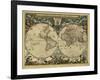 World Map, 17th Century-Science Source-Framed Giclee Print