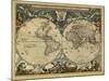 World Map, 17th Century-Science Source-Mounted Giclee Print