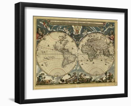 World Map, 17th Century-Science Source-Framed Giclee Print