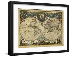 World Map, 17th Century-Science Source-Framed Giclee Print