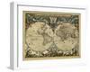 World Map, 17th Century-Science Source-Framed Giclee Print