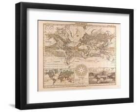 World Map, 1872-null-Framed Giclee Print