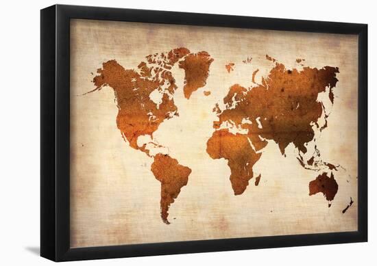 World Map 7-NaxArt-Framed Poster