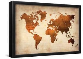 World Map 7-NaxArt-Framed Poster