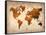 World  Map 7-NaxArt-Framed Stretched Canvas