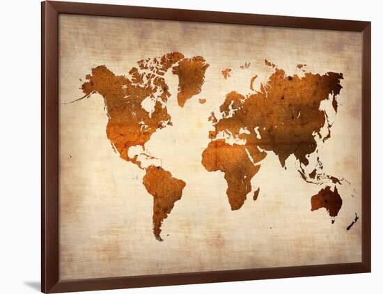 World  Map 7-NaxArt-Framed Art Print