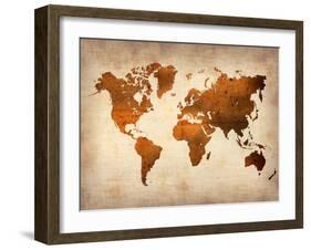 World  Map 7-NaxArt-Framed Art Print