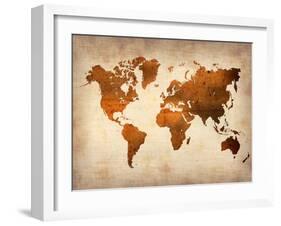 World  Map 7-NaxArt-Framed Art Print