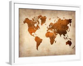 World  Map 7-NaxArt-Framed Art Print