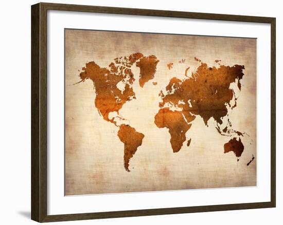 World  Map 7-NaxArt-Framed Art Print