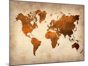 World  Map 7-NaxArt-Mounted Art Print