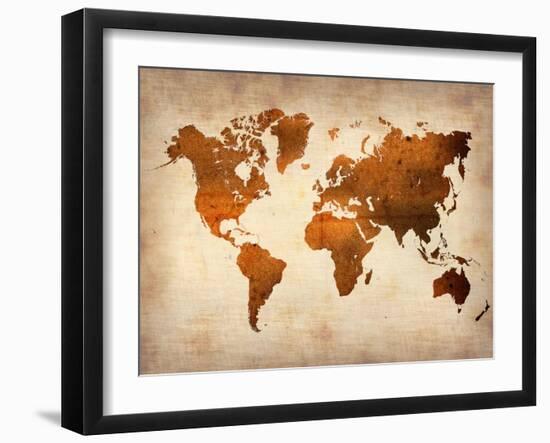 World  Map 7-NaxArt-Framed Art Print