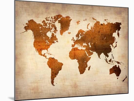 World  Map 7-NaxArt-Mounted Art Print