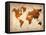 World  Map 7-NaxArt-Framed Stretched Canvas