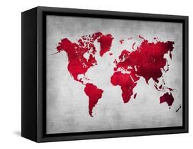 World  Map 9-NaxArt-Framed Stretched Canvas