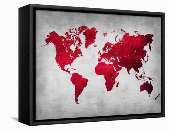 World  Map 9-NaxArt-Framed Stretched Canvas