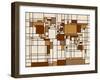 World Map Abstract Mondrian Style-Michael Tompsett-Framed Art Print