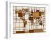 World Map Abstract Mondrian Style-Michael Tompsett-Framed Art Print