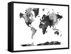 World Map BG 1-Marlene Watson-Framed Stretched Canvas