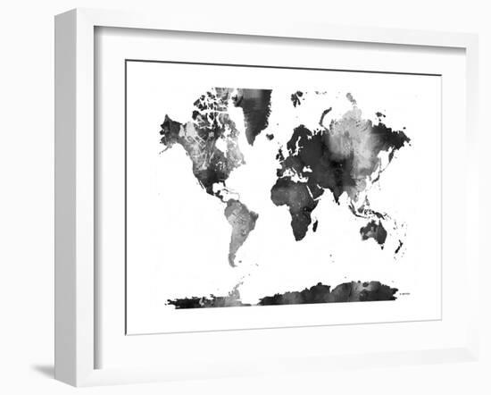 World Map BG 1-Marlene Watson-Framed Giclee Print