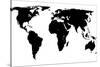 World Map - Black On White-Jacques70-Stretched Canvas