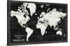 World Map Black-Sue Schlabach-Stretched Canvas