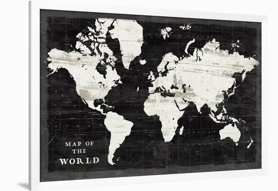 World Map Black-Sue Schlabach-Framed Art Print