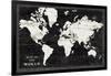 World Map Black-Sue Schlabach-Framed Art Print
