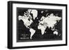 World Map Black-Sue Schlabach-Framed Art Print