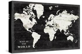 World Map Black-Sue Schlabach-Stretched Canvas