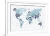 World Map Blue 1-Urban Epiphany-Framed Art Print