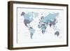World Map Blue 1-Urban Epiphany-Framed Art Print