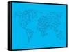 World Map Blue 1-NaxArt-Framed Stretched Canvas