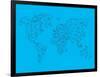 World Map Blue 1-NaxArt-Framed Art Print