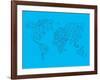 World Map Blue 1-NaxArt-Framed Art Print