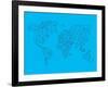 World Map Blue 1-NaxArt-Framed Art Print