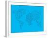 World Map Blue 1-NaxArt-Framed Art Print