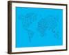 World Map Blue 1-NaxArt-Framed Art Print