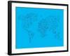 World Map Blue 1-NaxArt-Framed Art Print