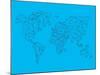 World Map Blue 1-NaxArt-Mounted Art Print