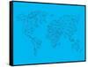 World Map Blue 1-NaxArt-Framed Stretched Canvas