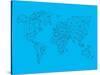 World Map Blue 1-NaxArt-Stretched Canvas